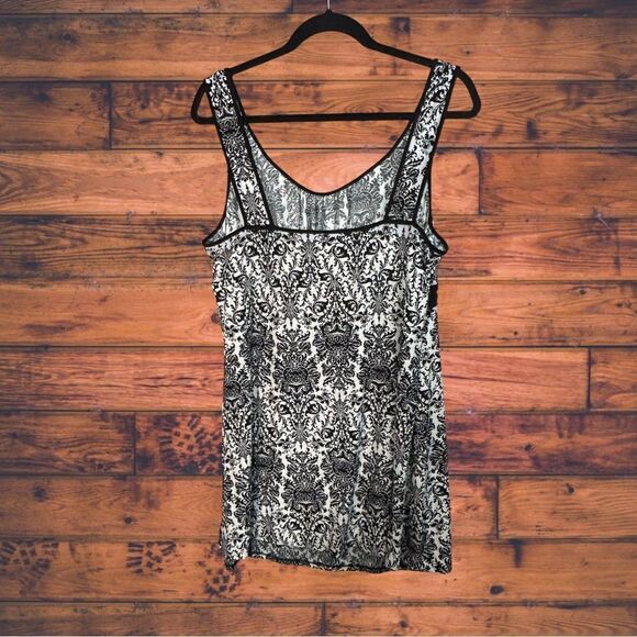 5 for $25🔥Linea Donatella Black Paisley Sleeveless Nightgown XL - Picture 2 of 5